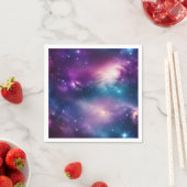 Blaue und Lila Aquarellgalaxie Serviette (Beispiel)