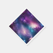 Blaue und Lila Aquarellgalaxie Serviette (Ecke)