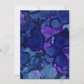 Blaue und Lila Aquarelltinte Sweet 16 Birthday Einladung (Rückseite)