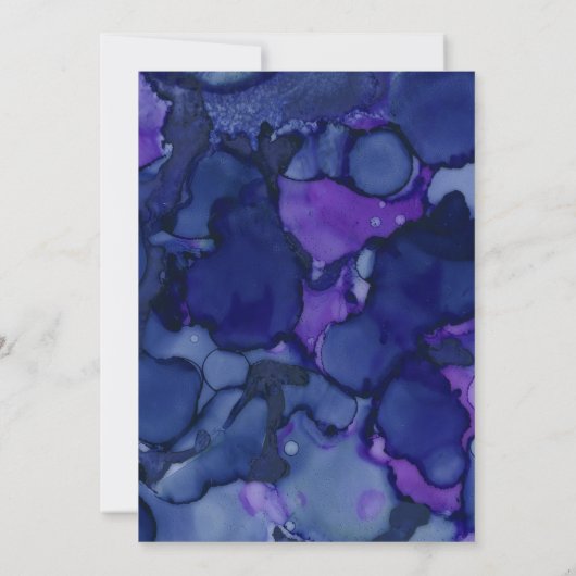 Blaue und Lila Aquarelltinte Sweet 16 Birthday Einladung (Rückseite)