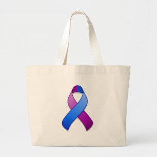 Blaue und lila Bewusstseins-Band-Tasche Jumbo Stoffbeutel