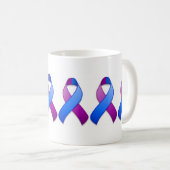 Blaue und lila Bewusstseins-Band-Tasse Kaffeetasse (VorderseiteRechts)