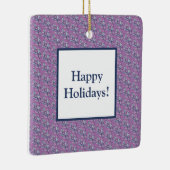 Blaue und Lila Blätter Keramikornament (Rechts)