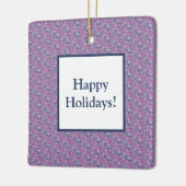 Blaue und Lila Blätter Keramikornament (Links)