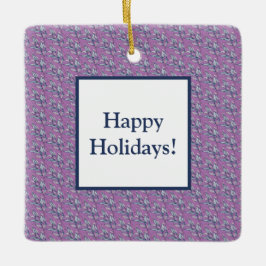 Blaue und Lila Blätter Keramikornament