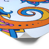 Blaue und Lila Blumenkunst, Mehndi Blue Bliss Poster (Ecke)