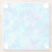 Blaue und Lila Bokeh-Blasen Glasuntersetzer (Rückseite)
