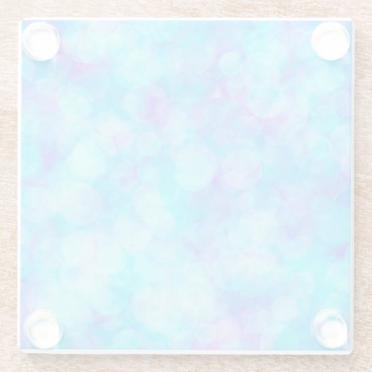 Blaue und Lila Bokeh-Blasen Glasuntersetzer (Rückseite)