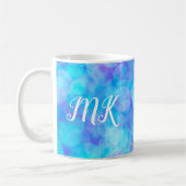 Blaue und Lila Bokeh-Blasen Kaffeetasse (Links)