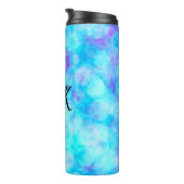 Blaue und Lila Bokeh-Blasen Thermosbecher (Nach rechts gedreht)