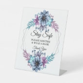 Blaue und Lila Flora und Fauna Sockelschild (Vorderseite)