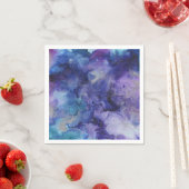 Blaue und Lila Flüssige Wasserfarbenlackierung Serviette (Beispiel)