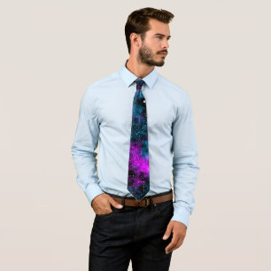 Blaue und Lila Galaxie Cosmic Space Neck Tie Krawatte