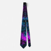 Blaue und Lila Galaxie Cosmic Space Neck Tie Krawatte (Vorderseite)