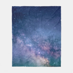 Blaue und lila Galaxie Fleecedecke
