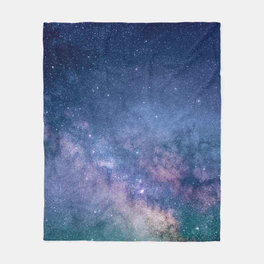 Blaue und lila Galaxie Fleecedecke (Vorderseite)