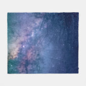Blaue und lila Galaxie Fleecedecke (Vorderseite (Horizontal))