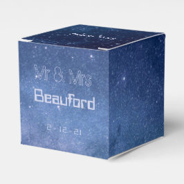 Blaue und Lila Galaxie-Hochzeit Geschenkschachtel