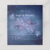 Blaue und Lila Galaxie-Hochzeit Platzkarte (Außenseite Aufgefaltet)