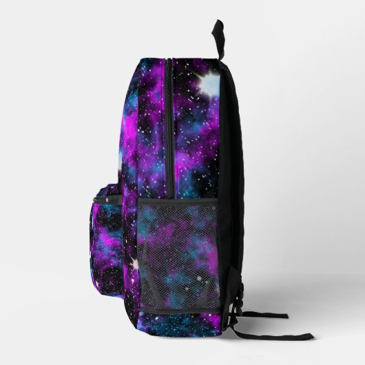 Blaue und Lila Galaxie-Individuelle Name Bedruckter Rucksack (Rechts)