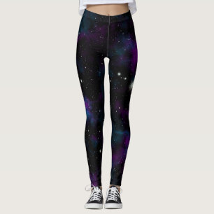Blaue und Lila Galaxie Leggings
