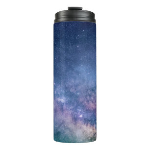Blaue und lila Galaxie Thermosbecher