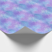 Blaue und Lila gefrorene Glitzern Geschenkpapier (Ecke)