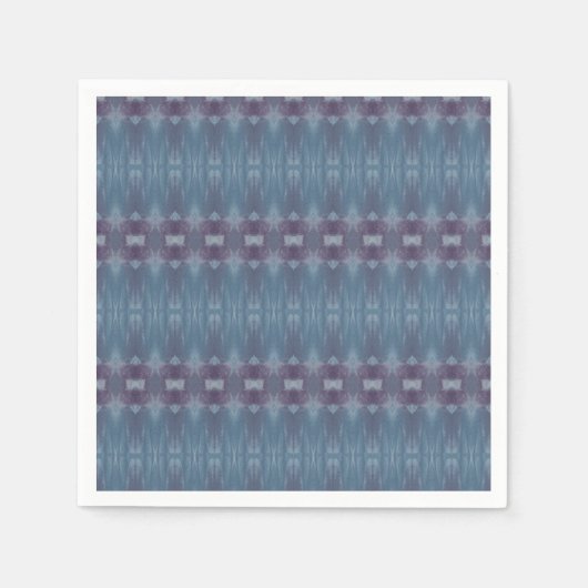 Blaue und Lila Gemusterte Napkins Serviette (Vorderseite)