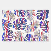 Blaue und lila gemusterte tropische Blätter (Vorderseite 2)