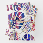 Blaue und lila gemusterte tropische Blätter (Beispiel)