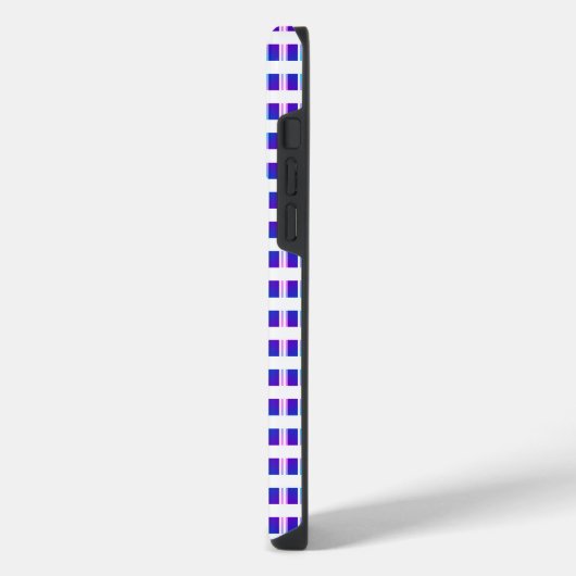 blaue und lila gestreifte elektrische Retro iPhone Hülle (Linke Seite)