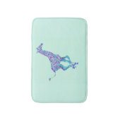 blaue und lila Giraffenbadmatte des Aqua Badematte (Vorderseite Vertikal)