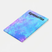 Blaue und Lila GYMNASTIK Post-it Klebezettel (angewinkelt)