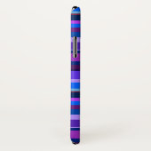 Blaue und lila horizontale Streifen Case-Mate iPhone Hülle (Hinten/Rechts)