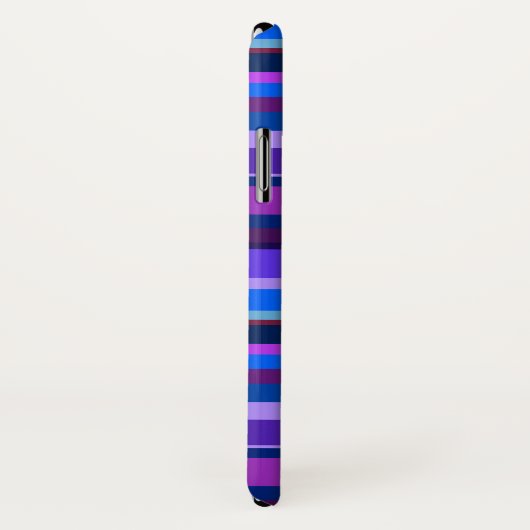 Blaue und lila horizontale Streifen Case-Mate iPhone Hülle (Hinten/Rechts)