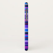 Blaue und lila horizontale Streifen Case-Mate iPhone Hülle (Hinten/Links)