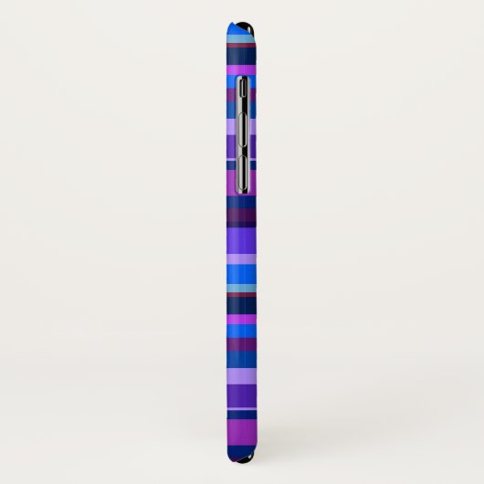 Blaue und lila horizontale Streifen Case-Mate iPhone Hülle (Hinten/Links)