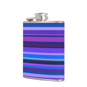 Blaue und lila horizontale Streifen Flachmann (Links)