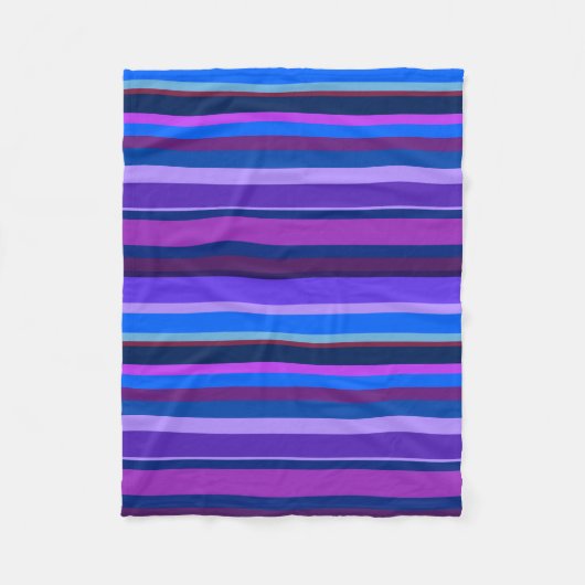 Blaue und lila horizontale Streifen Fleecedecke (Vorderseite)