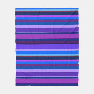 Blaue und lila horizontale Streifen Fleecedecke