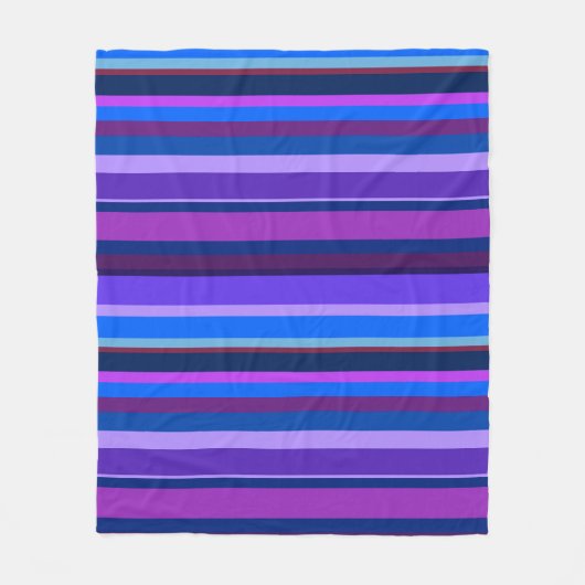 Blaue und lila horizontale Streifen Fleecedecke (Vorderseite)