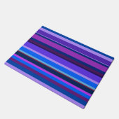 Blaue und lila horizontale Streifen Fußmatte (Schrägansicht)