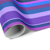 Blaue und lila horizontale Streifen Geschenkpapier (Rolleneckpunkt)