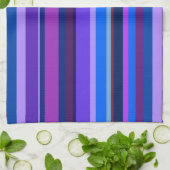 Blaue und lila horizontale Streifen Geschirrtuch (Gefaltet)
