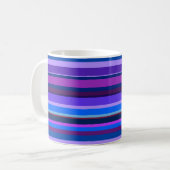 Blaue und lila horizontale Streifen Kaffeetasse (Vorderseite Links)