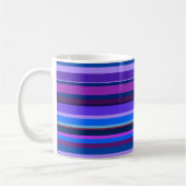 Blaue und lila horizontale Streifen Kaffeetasse (Links)