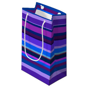Blaue und lila horizontale Streifen Kleine Geschenktüte