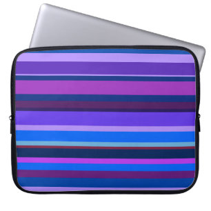 Blaue und lila horizontale Streifen Laptopschutzhülle