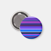 Blaue und lila horizontale Streifen Magnet (Vorderseite/Rückseite)