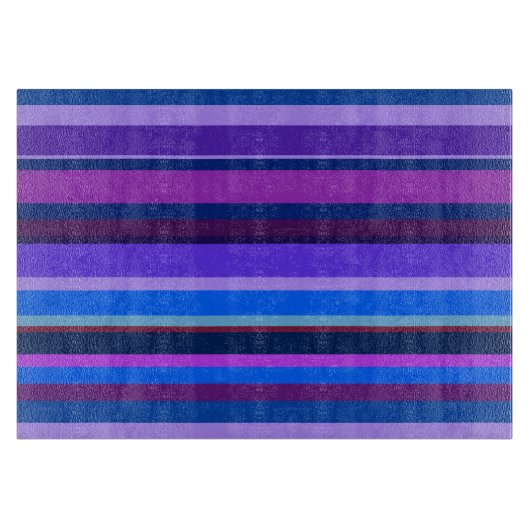 Blaue und lila horizontale Streifen Schneidebrett (Vorderseite)